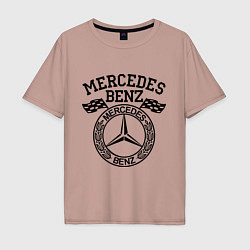 Футболка оверсайз мужская Mercedes Benz, цвет: пыльно-розовый