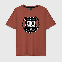 Футболка оверсайз мужская EXO XOXO, цвет: кирпичный
