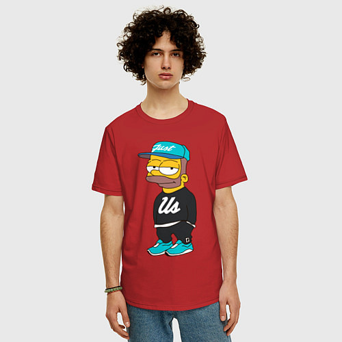 Мужская футболка оверсайз Bart Just Us / Красный – фото 3