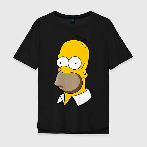 Мужская футболка оверсайз Sad Homer / Черный – фото 1