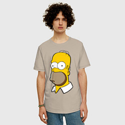 Футболка оверсайз мужская Sad Homer, цвет: миндальный — фото 2