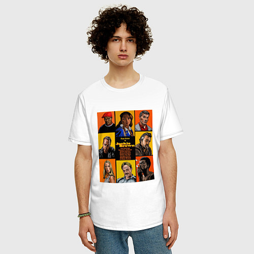 Мужская футболка оверсайз Jackie Brown / Белый – фото 3