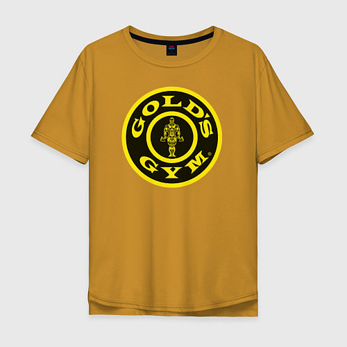 Мужская футболка оверсайз Gold's Gym / Горчичный – фото 1