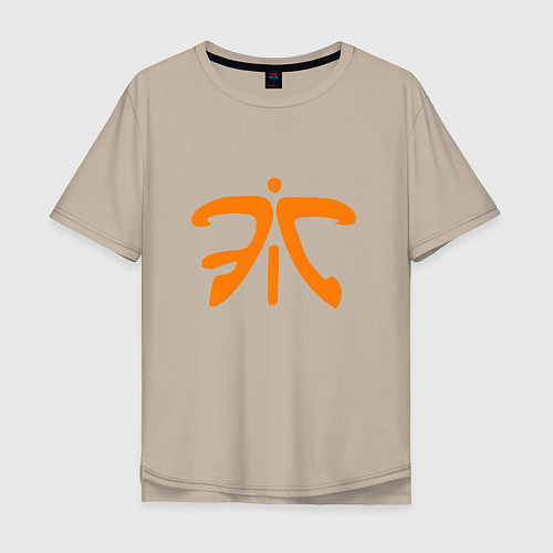 Мужская футболка оверсайз Fnatic Logo / Миндальный – фото 1