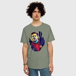 Футболка оверсайз мужская Messi Art, цвет: авокадо — фото 2