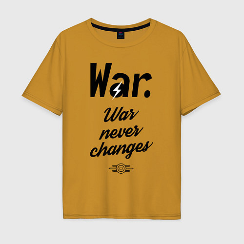 Мужская футболка оверсайз War never changes / Горчичный – фото 1