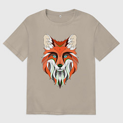 Футболка оверсайз мужская Дизайнерская лиса, цвет: миндальный