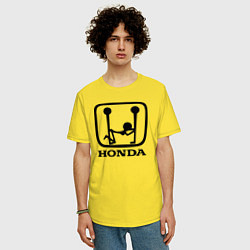 Футболка оверсайз мужская Honda Logo Sexy, цвет: желтый — фото 2