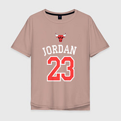 Футболка оверсайз мужская Jordan 23, цвет: пыльно-розовый