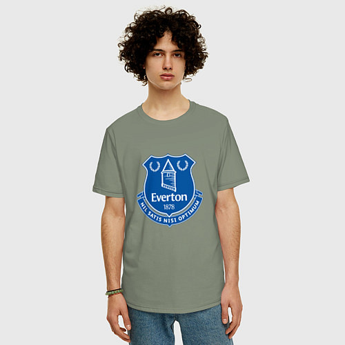 Мужская футболка оверсайз Эвертон logo - nil satis nisi optimum / Авокадо – фото 3