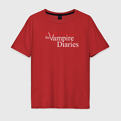 Футболка оверсайз мужская The Vampire Diaries, цвет: красный