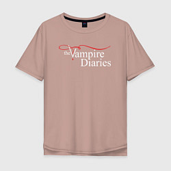 Футболка оверсайз мужская The Vampire Diaries, цвет: пыльно-розовый