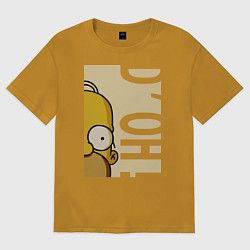 Футболка оверсайз мужская Homer Doh!, цвет: горчичный