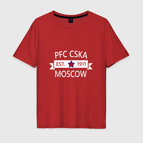 Мужская футболка оверсайз PFC CSKA Moscow / Красный – фото 1