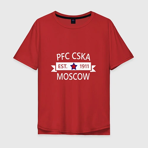 Мужская футболка оверсайз PFC CSKA Moscow / Красный – фото 1