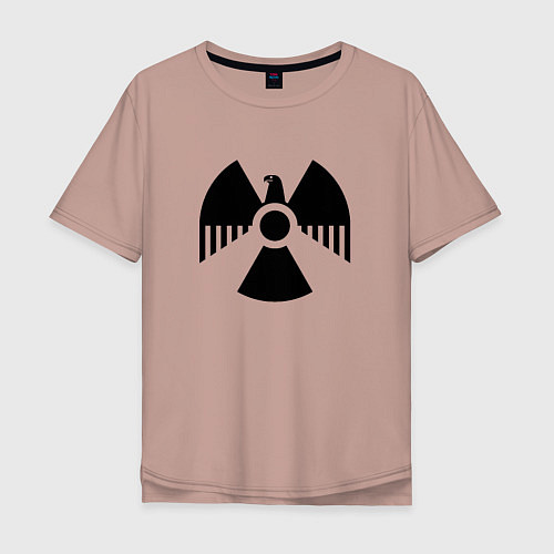 Мужская футболка оверсайз Радиоактивность / Пыльно-розовый – фото 1