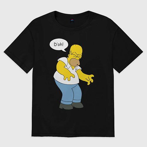 Мужская футболка оверсайз D'oh mood / Черный – фото 1
