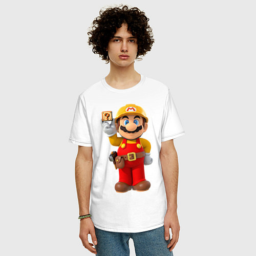 Мужская футболка оверсайз Super Mario / Белый – фото 3