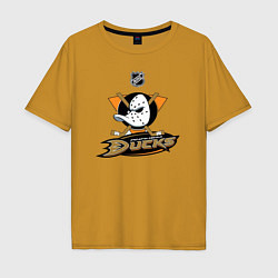 Футболка оверсайз мужская NHL: Anaheim Ducks, цвет: горчичный