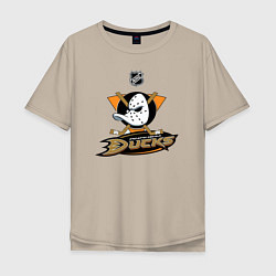 Футболка оверсайз мужская NHL: Anaheim Ducks, цвет: миндальный