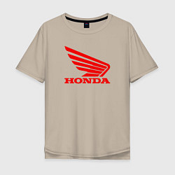 Футболка оверсайз мужская Honda Red, цвет: миндальный