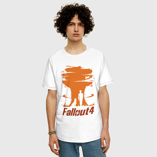Мужская футболка оверсайз Fallout 4: Atomic Bomb / Белый – фото 3