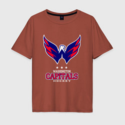 Футболка оверсайз мужская Washington Capitals, цвет: кирпичный