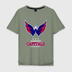 Футболка оверсайз мужская Washington Capitals, цвет: авокадо