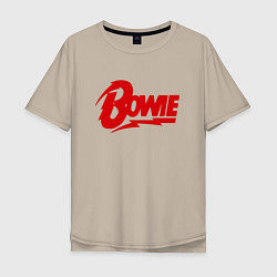 Футболка оверсайз мужская Bowie Logo, цвет: миндальный