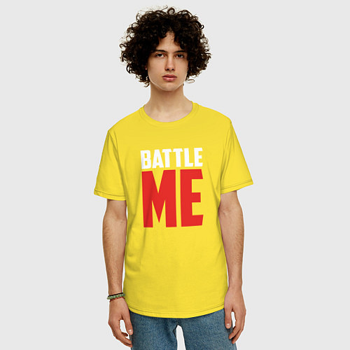 Мужская футболка оверсайз Battle Me / Желтый – фото 3