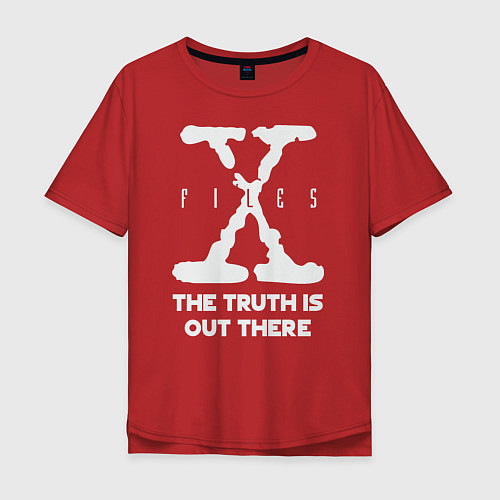 Мужская футболка оверсайз X-Files: Truth is out there / Красный – фото 1