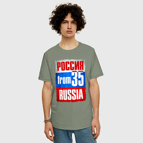 Мужская футболка оверсайз Russia: from 35 / Авокадо – фото 3