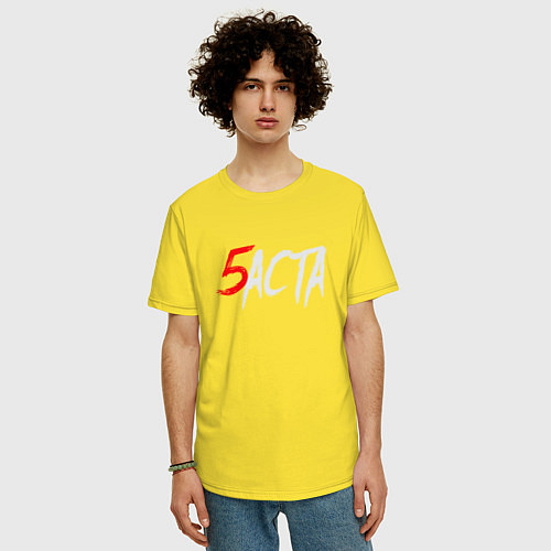 Мужская футболка оверсайз 5аста / Желтый – фото 3