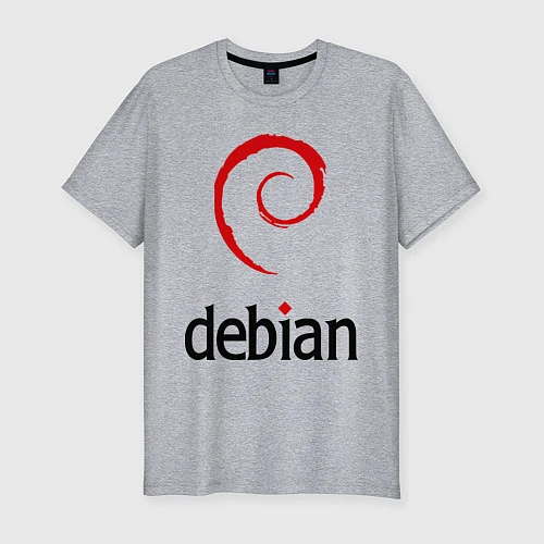 Мужская slim-футболка Debian / Меланж – фото 1