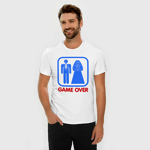 Мужская slim-футболка Game over / Белый – фото 3