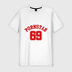 Футболка slim-fit Pornstar 69, цвет: белый