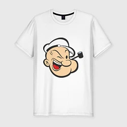 Футболка slim-fit Popeye Face, цвет: белый