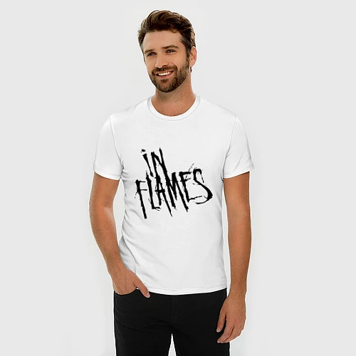 Мужская slim-футболка In Flames / Белый – фото 3