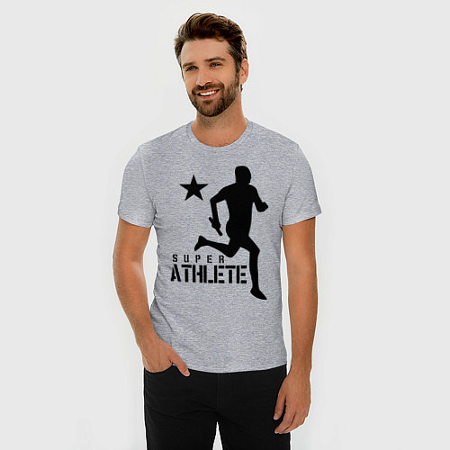 Мужская slim-футболка Лёгкая атлетика / Меланж – фото 3