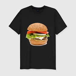 Футболка slim-fit Гамбургер, цвет: черный