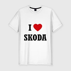 Футболка slim-fit I love Skoda, цвет: белый