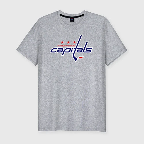 Мужская slim-футболка Washington Capitals / Меланж – фото 1
