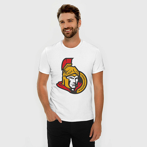 Мужская slim-футболка Ottawa Senators / Белый – фото 3