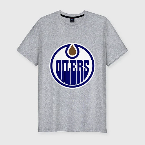 Мужская slim-футболка Edmonton Oilers / Меланж – фото 1