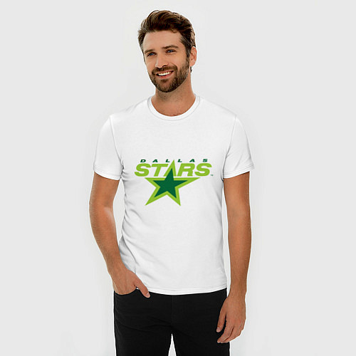 Мужская slim-футболка Dallas Stars / Белый – фото 3