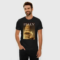 Футболка slim-fit Leaning tower of Pisa, цвет: черный — фото 2