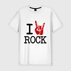 Футболка slim-fit I love rock, цвет: белый