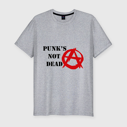 Мужская slim-футболка Punks not dead / Меланж – фото 1