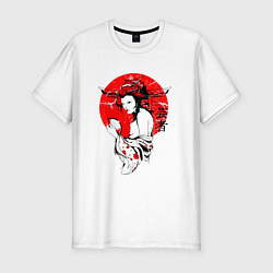 Футболка slim-fit Гейша, цвет: белый