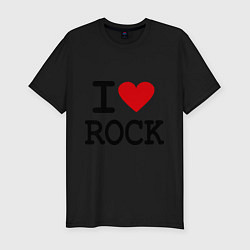 Футболка slim-fit I love Rock, цвет: черный